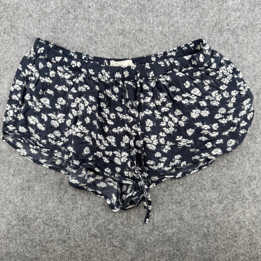 Y2K Abercrombie & Fitch Shorts Womens S Floral Navy Blue Daisy